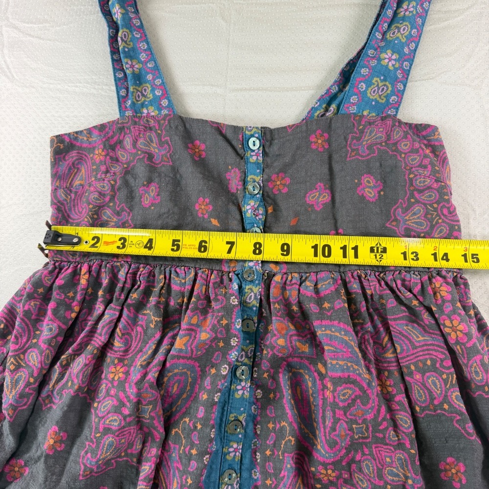 Natural Life Paisley Floral Maxi Dress Small Charcoal Pink Boho Button Front S - Picture 3 of 11